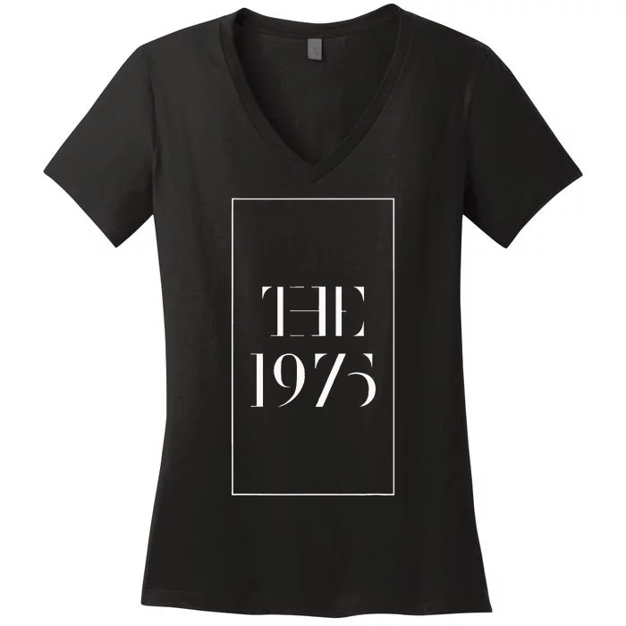 1975 black indie rock fun cool popular band Women's V-Neck T-Shirt