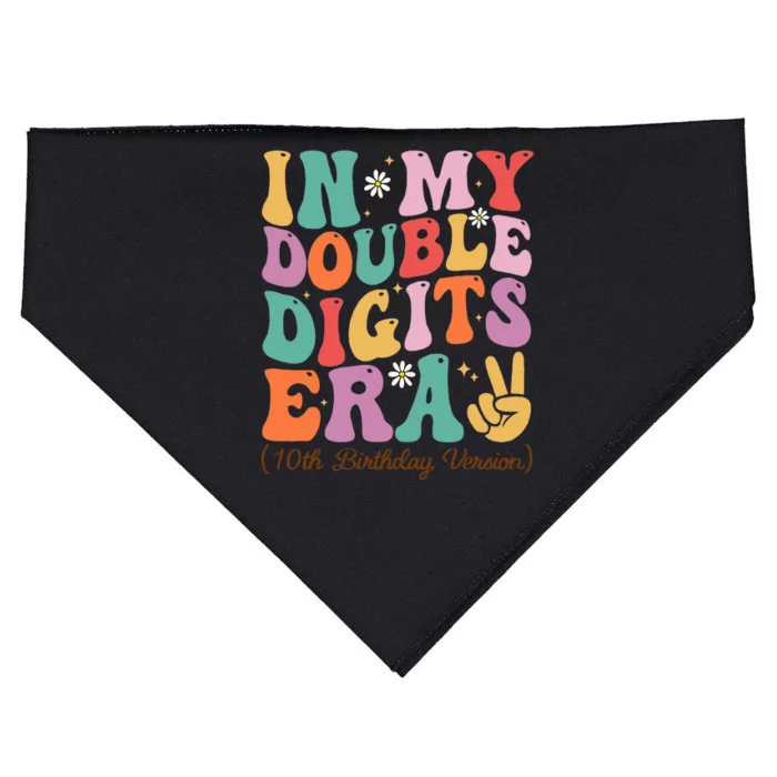 10th Birthday In My Double Digits Era USA-Made Doggie Bandana