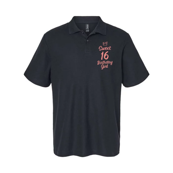 16th Birthday Idea N Sweet 16 Year Old Girl Softstyle Adult Sport Polo