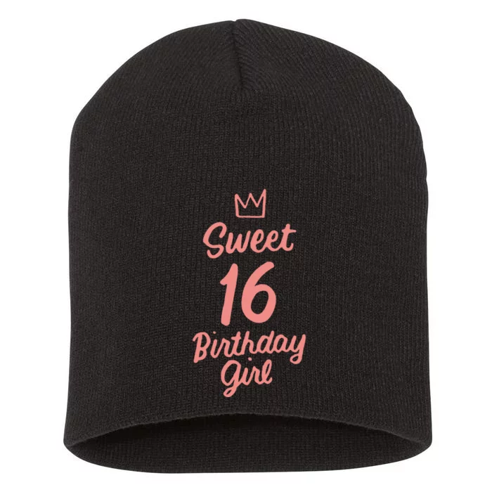 16th Birthday Idea N Sweet 16 Year Old Girl Short Acrylic Beanie