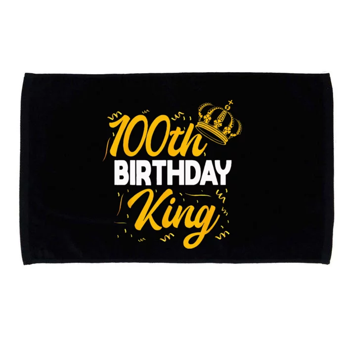 100th Birthday King Party Crown Bday Celebration Microfiber Hand Towel