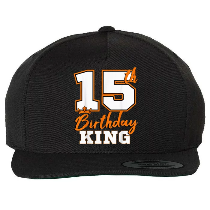 15th Birthday King Party Crown Bday Celebration Wool Snapback Cap