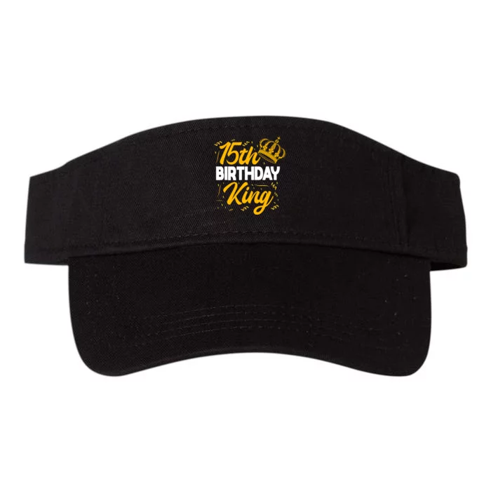 15th Birthday King Party Crown Bday Celebration Valucap Bio-Washed Visor