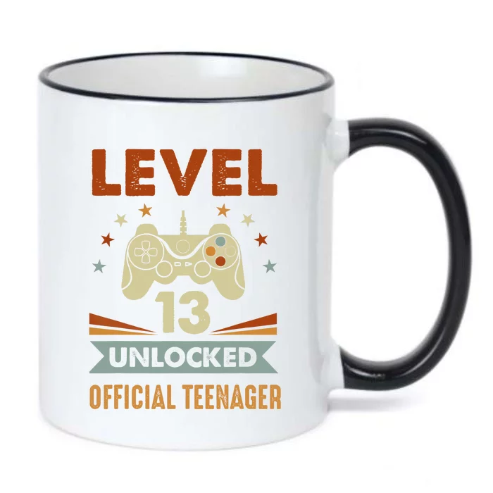 13th Birthday Level 13 Unlocked Teenager Black Color Changing Mug