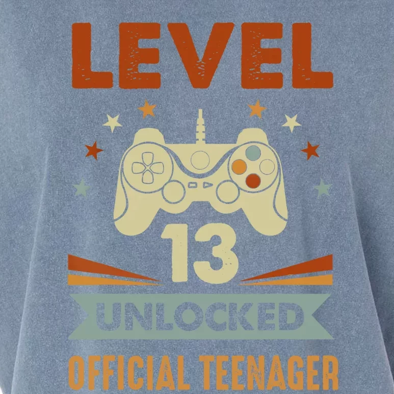 13th Birthday Level 13 Unlocked Teenager Garment-Dyed Women's Muscle Tee