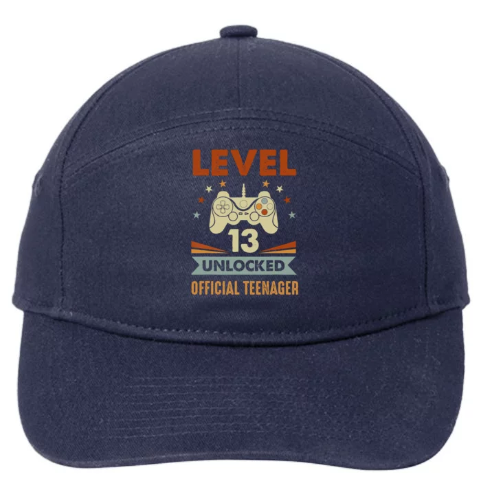 13th Birthday Level 13 Unlocked Teenager 7-Panel Snapback Hat