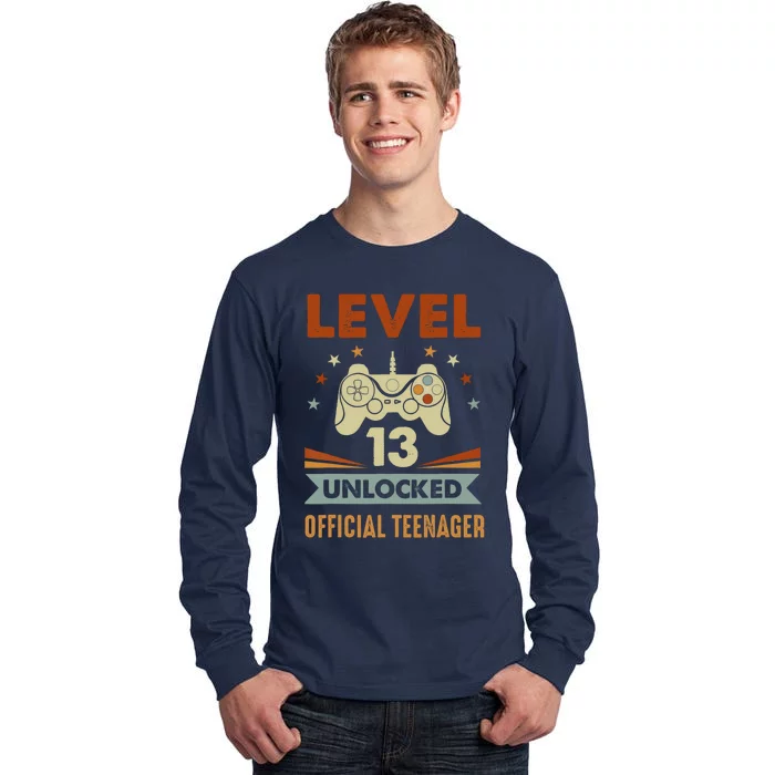 13th Birthday Level 13 Unlocked Teenager Tall Long Sleeve T-Shirt