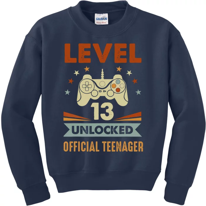 13th Birthday Level 13 Unlocked Teenager Kids Sweatshirt