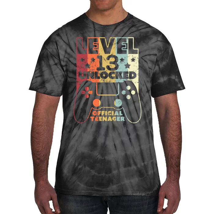 13th Birthday Level 13 Unlocked Official Teenager Tie-Dye T-Shirt