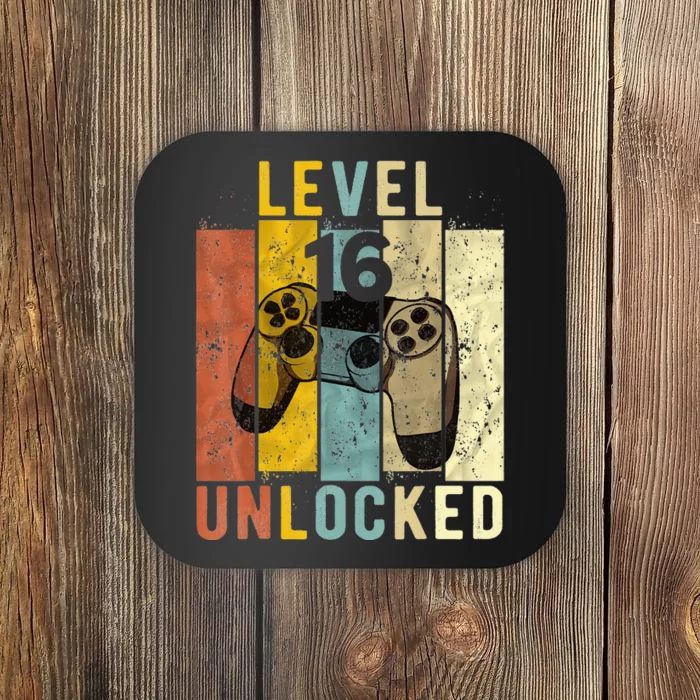 16Th Birthday Level 16 Unlocked Video Gamer Coaster