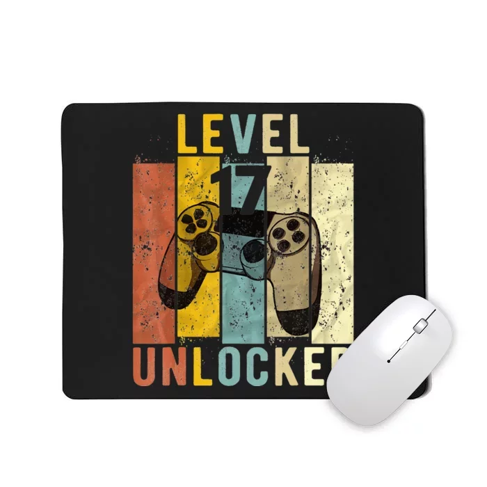 17Th Birthday Level 17 Unlocked Video Gamer Mousepad