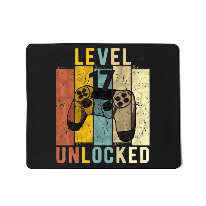 17Th Birthday Level 17 Unlocked Video Gamer Mousepad