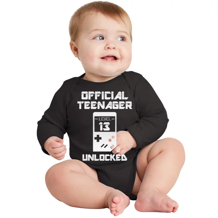 13th Birthday Level 13 Unlocked Baby Long Sleeve Bodysuit