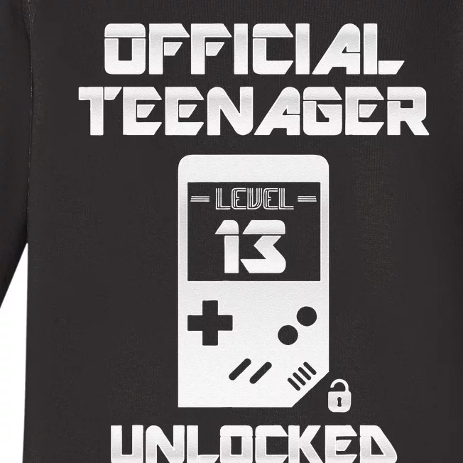 13th Birthday Level 13 Unlocked Baby Long Sleeve Bodysuit