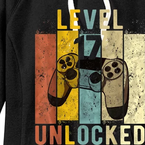 17th Birthday Level 17 Unlocked Video Gamer Women's Fleece Hoodie