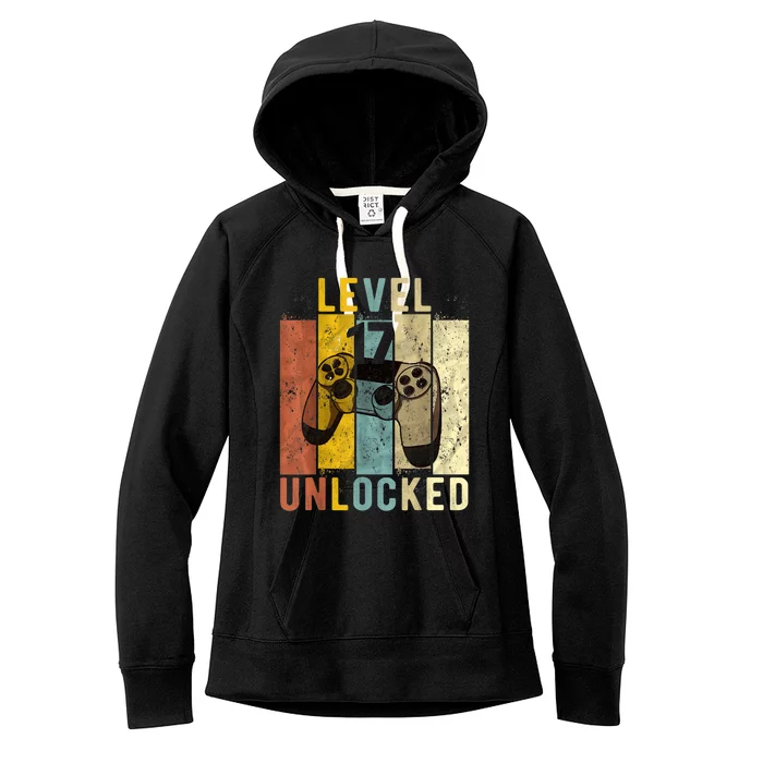 17th Birthday Level 17 Unlocked Video Gamer Women's Fleece Hoodie