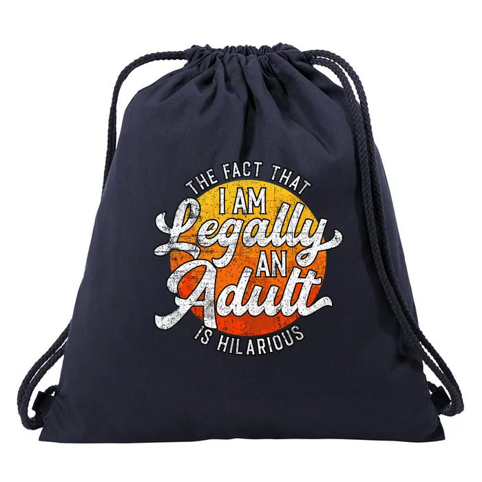 18th Birthday Legally Adult Funny Birthday Drawstring Bag