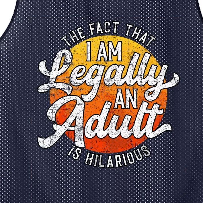 18th Birthday Legally Adult Funny Birthday Mesh Reversible Basketball Jersey Tank