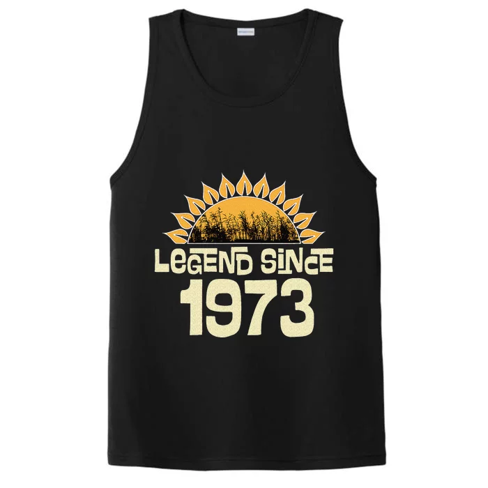 1973 Birthday Legend Since Retro Vintage Performance Tank