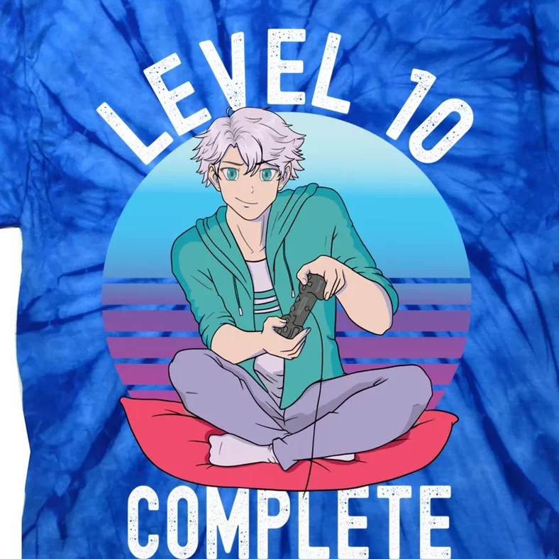 10th Birthday Level 10 Complete Anime Video Gamer Gift Tie-Dye T-Shirt