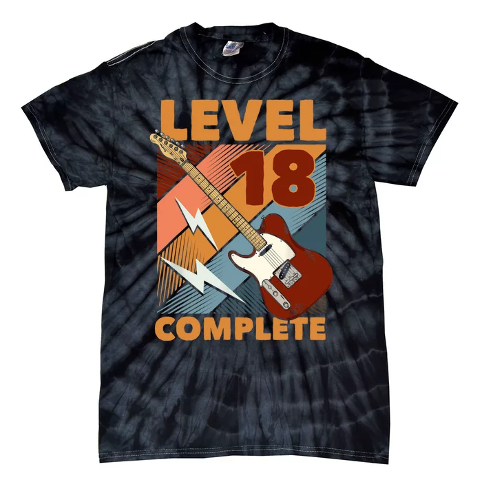 18th Birthday Level 18 Complete Complete EGuitar Music Tie-Dye T-Shirt