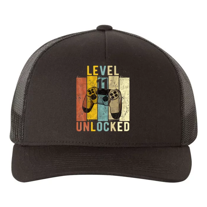 11Th Birthday Level 11 Unlocked Video Gamer Yupoong Adult 5-Panel Trucker Hat