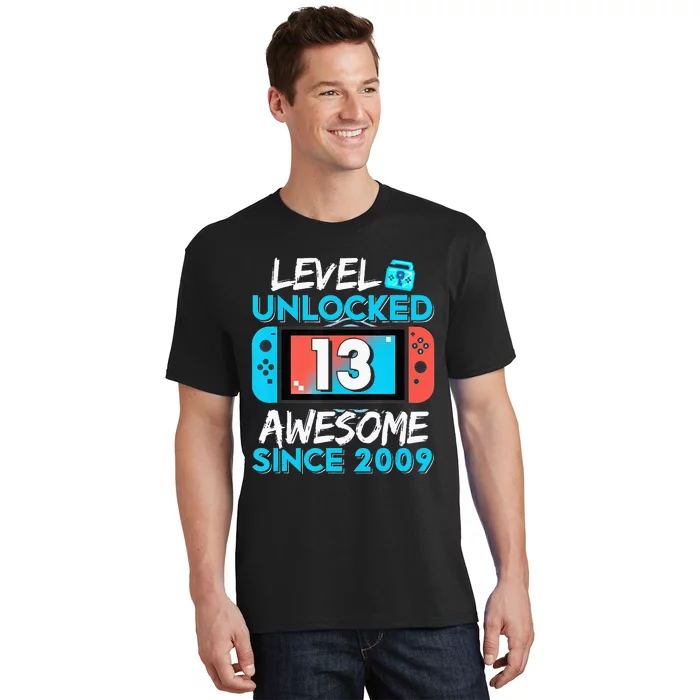 13Th Birthday  Level 13 Unlocked Awesome 2009 Video Gamer T-Shirt