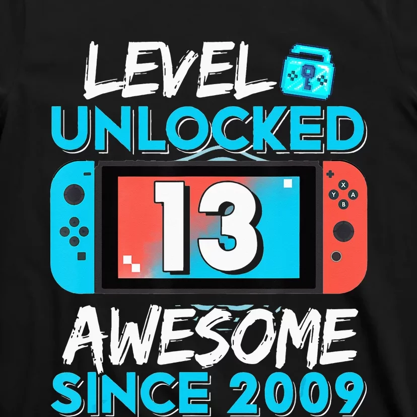 13Th Birthday  Level 13 Unlocked Awesome 2009 Video Gamer T-Shirt