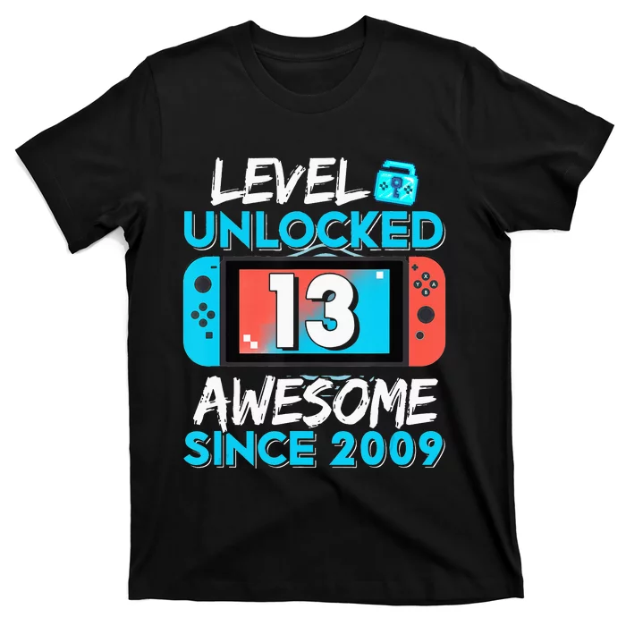 13Th Birthday  Level 13 Unlocked Awesome 2009 Video Gamer T-Shirt