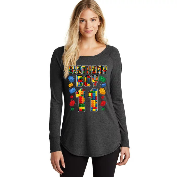 11th Birthday Master Builder 11 Years Old Block Building Women's Perfect Tri Tunic Long Sleeve Shirt