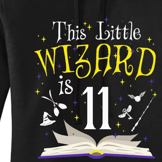 11th Bday Magic Wizard 11 Year Old Birthday Matching Family Women's Pullover Hoodie