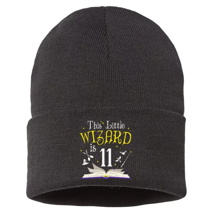 11th Bday Magic Wizard 11 Year Old Birthday Matching Family Sustainable Knit Beanie