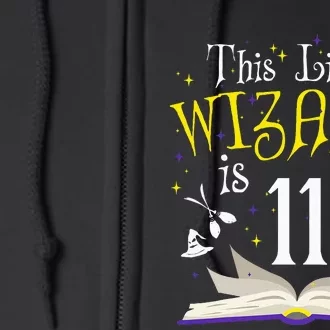 11th Bday Magic Wizard 11 Year Old Birthday Matching Family Full Zip Hoodie