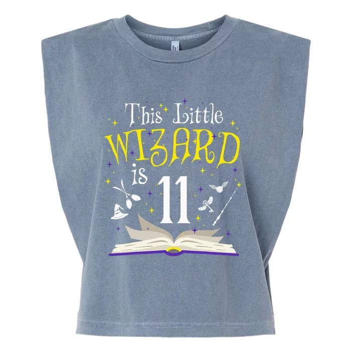 11th Bday Magic Wizard 11 Year Old Birthday Matching Family Garment-Dyed Women's Muscle Tee