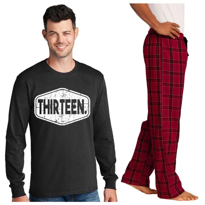 13th Birthday Of Boy Or Girl 13 Years Old Thirteen Long Sleeve Pajama Set