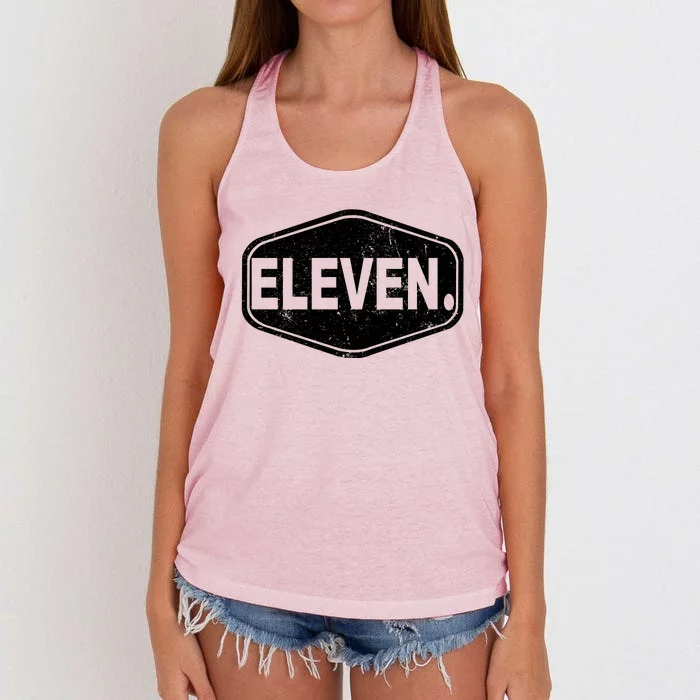 11th Birthday Of Boy Or Girl 11 Years Old Eleven Women's Knotted Racerback Tank