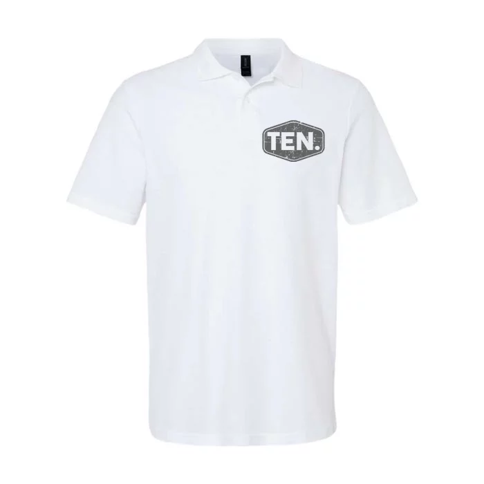 10th Birthday Of Boy Or Girl 10 Years Old Ten Softstyle Adult Sport Polo