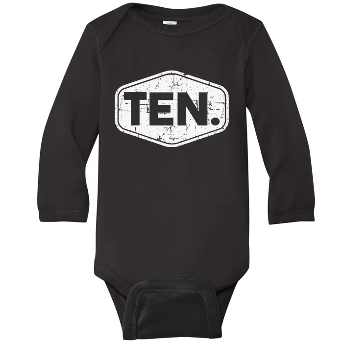 10th Birthday of 10 years old ten Baby Long Sleeve Bodysuit