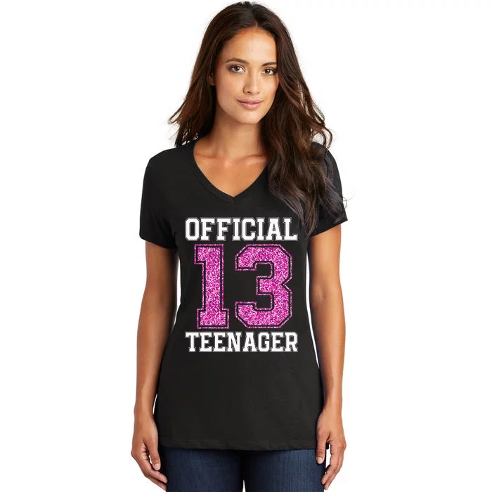 13th Birthday OFFICIAL TEENAGER 2010 Bday Women's V-Neck T-Shirt