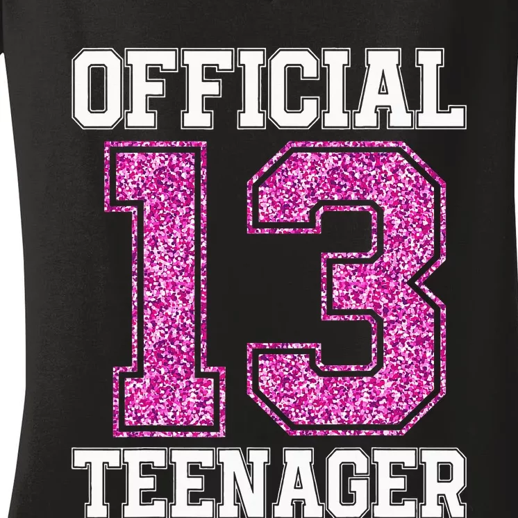 13th Birthday OFFICIAL TEENAGER 2010 Bday Women's V-Neck T-Shirt