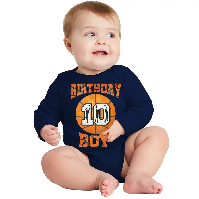 10th Birthday Outfit Basketball Ten 10 Year Old Funny Baby Long Sleeve Bodysuit