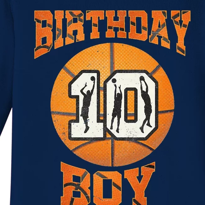 10th Birthday Outfit Basketball Ten 10 Year Old Funny Baby Long Sleeve Bodysuit