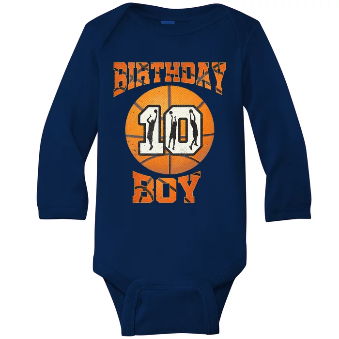 10th Birthday Outfit Basketball Ten 10 Year Old Funny Baby Long Sleeve Bodysuit