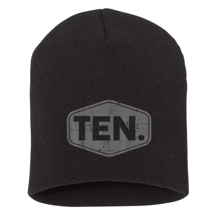 10th Birthday of Boy or Girl, 10 years old, ten Short Acrylic Beanie