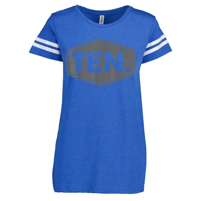 10th Birthday of Boy or Girl, 10 years old, ten Enza Ladies Jersey Football T-Shirt