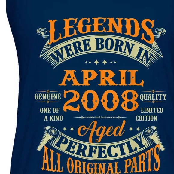 15th Birthday Present Gift Legends Born In April 2008 15 Years Old Ladies Essential Flowy Tank