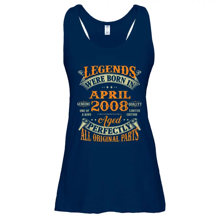 15th Birthday Present Gift Legends Born In April 2008 15 Years Old Ladies Essential Flowy Tank