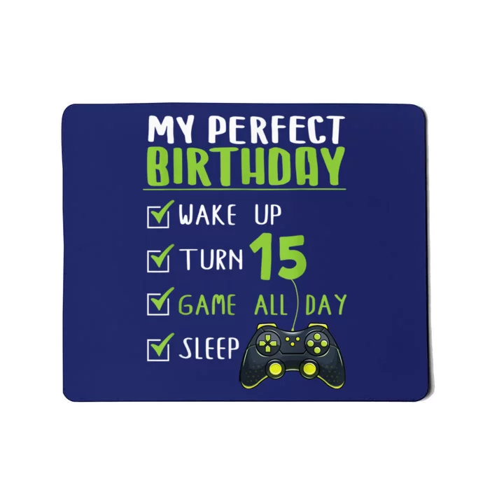 15th Birthday Party Perfect For Gamer 15 Years Old Boy Mousepad