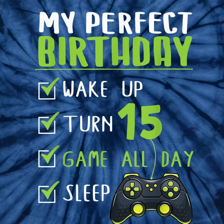 15th Birthday Party Perfect For Gamer 15 Years Old Boy Tie-Dye T-Shirt