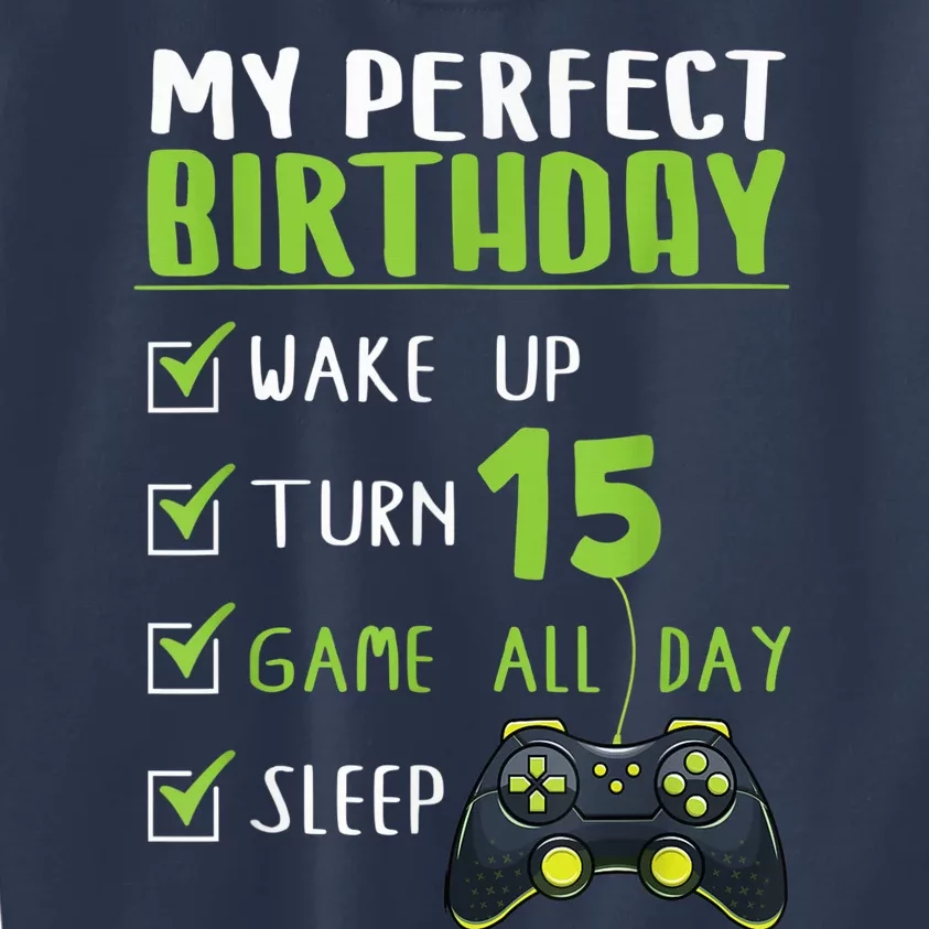 15th Birthday Party Perfect For Gamer 15 Years Old Boy Kids Sweatshirt